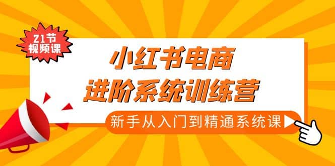 小红书电商进阶系统训练营：新手从入门到精通系统课（21节视频课）-智领未来创业网