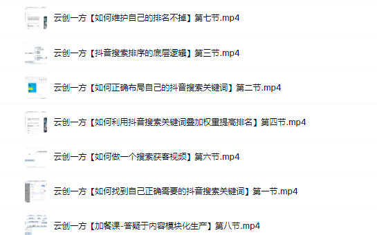 云创一方2022抖音SEO系列课程，教你如何快速上抖音搜索排名第一-智领未来创业网
