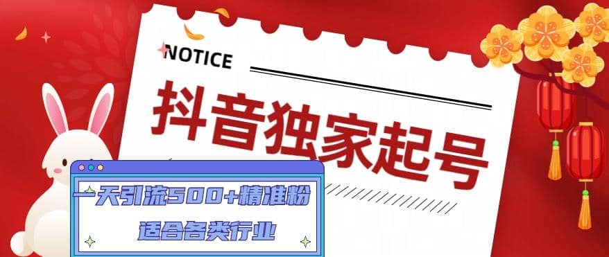 抖音独家起号，适合各类行业（9节视频课）-智领未来创业网