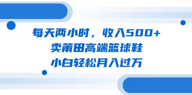 每天两小时，收入500+，卖莆田高端篮球鞋，小白轻松月入过万（教程+素材）-智领未来创业网