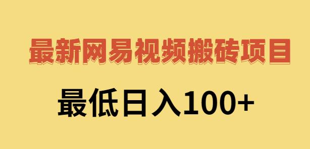 2022网易视频搬砖赚钱，日收益120（视频教程+文档）-智领未来创业网