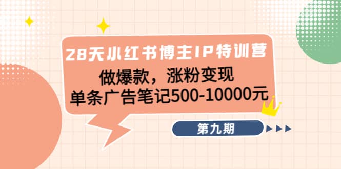 28天小红书博主IP特训营《第9期》-智领未来创业网