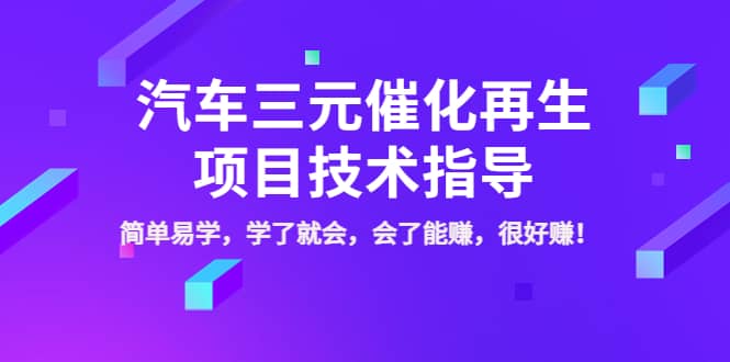 汽车三元催化再生项目技术指导，简单易学，学了就会，会了能赚，很好赚！-智领未来创业网