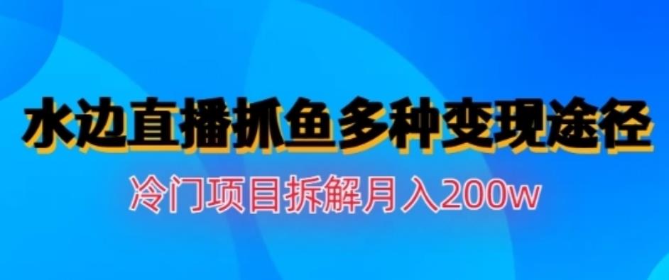 水边直播抓鱼，多种变现途径冷门项目，月入200w拆解【揭秘】-智领未来创业网