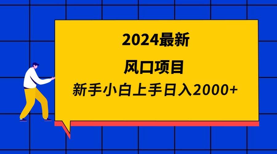 2024最新风口项目 新手小白日入2000+-智领未来创业网