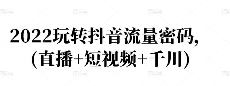 2022玩转抖音流量密码，(直播+短视频+千川)-智领未来创业网