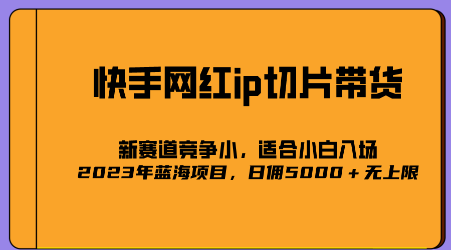 2023爆火的快手网红IP切片，号称日佣5000＋的蓝海项目，二驴的独家授权-智领未来创业网