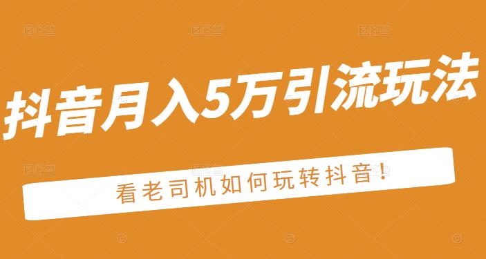 老古董·抖音月入5万引流玩法，看看老司机如何玩转抖音(附赠：抖音另类引流思路)-智领未来创业网