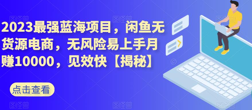 2023最强蓝海项目，闲鱼无货源电商，无风险易上手月赚10000，见效快【揭秘】-智领未来创业网