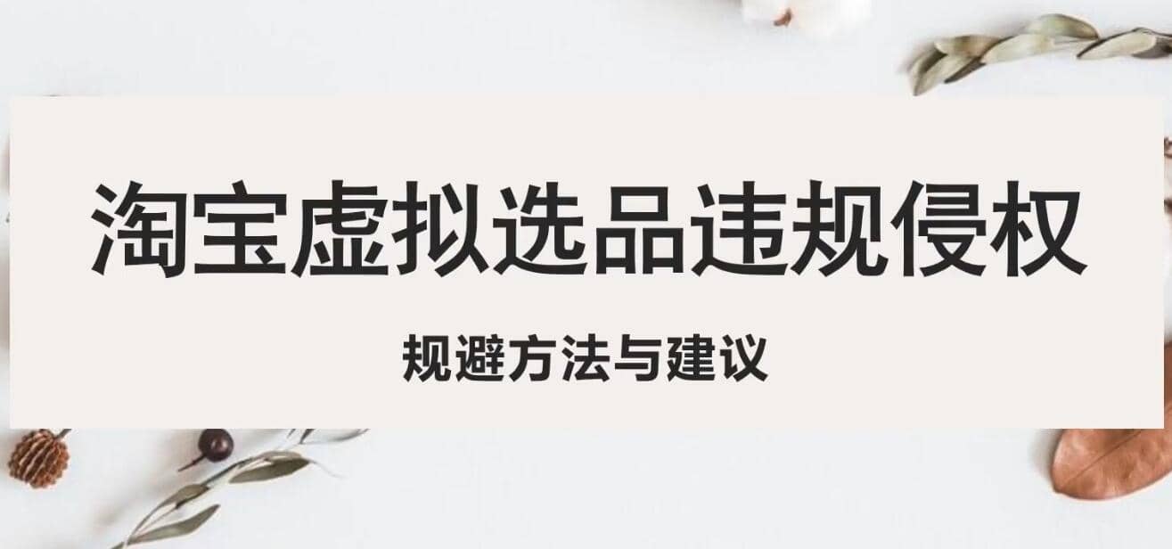 淘宝虚拟违规侵权规避方法与建议，6个部分详细讲解，做虚拟资源必看-智领未来创业网