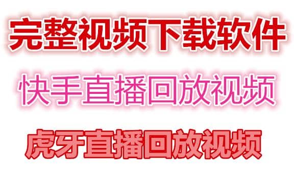 快手直播回放视频/虎牙直播回放视频完整下载(电脑软件+视频教程)-智领未来创业网