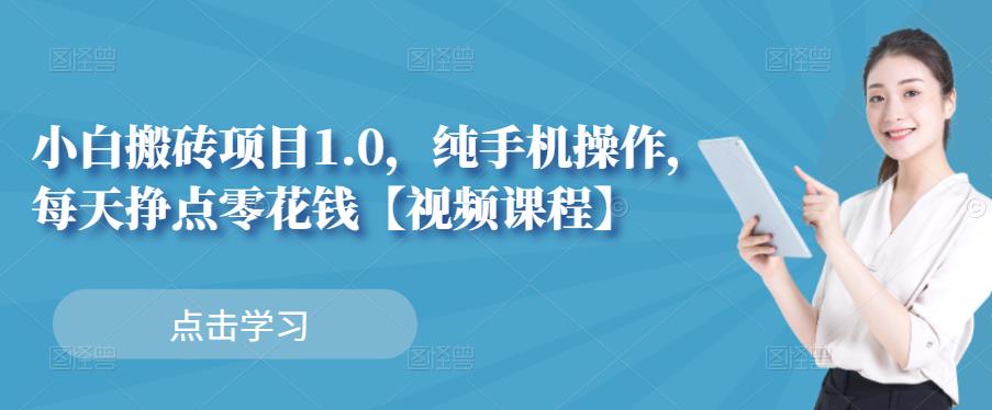 小白搬砖项目1.0，纯手机操作，每天兼职挣点零花钱-智领未来创业网