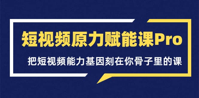 短视频原力赋能课Pro，把短视频能力基因刻在你骨子里的课（价值4999元）-智领未来创业网