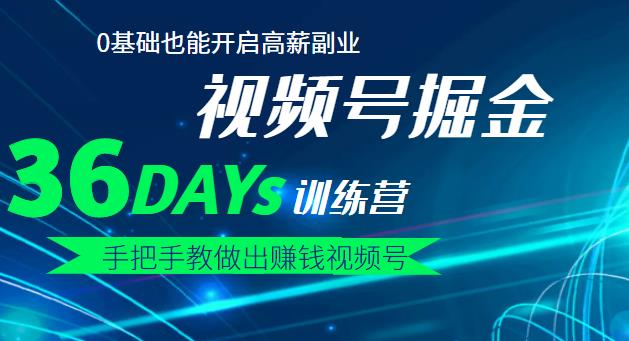 【视频号掘金营】36天手把手教做出赚钱视频号，0基础也能开启高薪副业-智领未来创业网