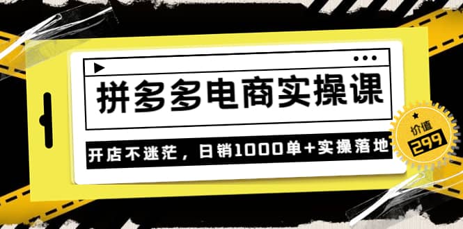 《拼多多电商实操课》开店不迷茫，日销1000单+实操落地（价值299元）-智领未来创业网