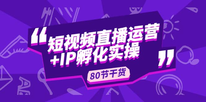 短视频直播运营+IP孵化实战：80节干货实操分享-智领未来创业网