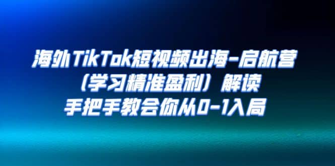 海外TikTok短视频出海-启航营（学习精准盈利）解读，手把手教会你从0-1入局-智领未来创业网