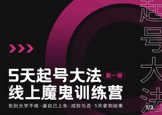 五天起号魔鬼训练营，告别光学不练，逼自己上车，成败与否，5天拿到结果-智领未来创业网