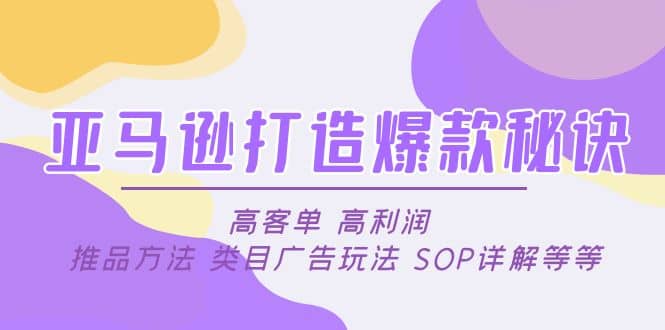 亚马逊打造爆款秘诀：高客单 高利润 推品方法 类目广告玩法 SOP详解等等-智领未来创业网