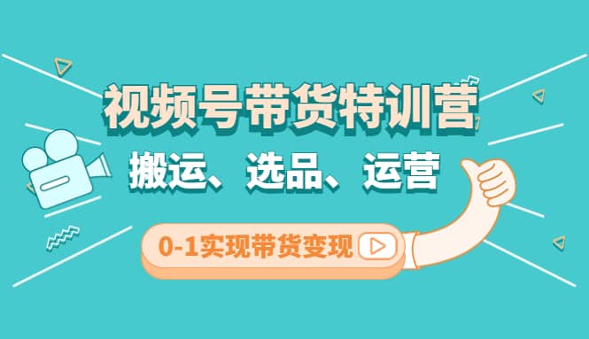 视频号带货特训营(第3期)：搬运、选品、运营、0-1实现带货变现-智领未来创业网