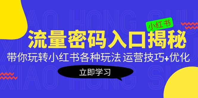 小红书流量密码入口揭秘：带你玩转小红书各种玩法 运营技巧+优化-智领未来创业网