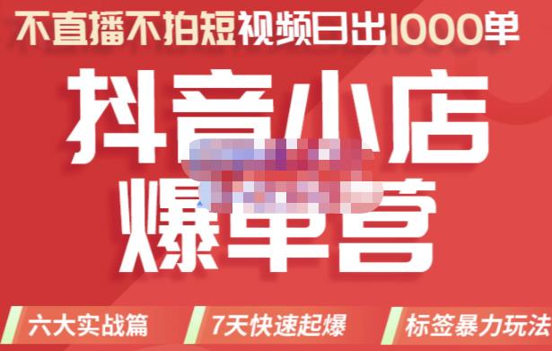 2022年抖音小店爆单营，不直播、不拍短视频、日出1000单，暴力玩法-智领未来创业网