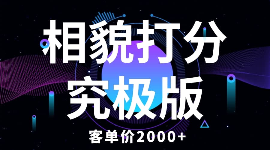 相貌打分究极版，客单价2000+纯新手小白就可操作的项目-智领未来创业网