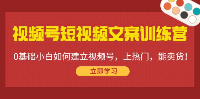 视频号短视频文案训练营：0基础小白如何建立视频号，上热门，能卖货！-智领未来创业网