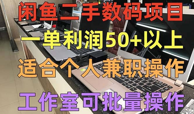 闲鱼二手数码项目，个人副业低保收入，工作室批量放大操作-智领未来创业网