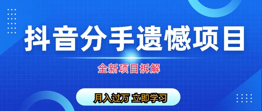 自媒体抖音分手遗憾项目私域项目拆解-智领未来创业网