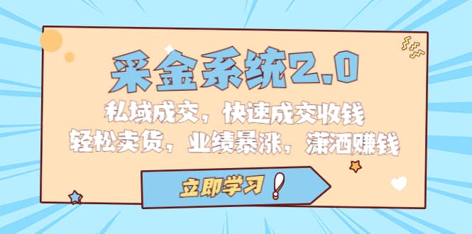 采金 系统2.0，私域成交，快速成交收钱，轻松卖货，业绩暴涨，潇洒赚钱-智领未来创业网