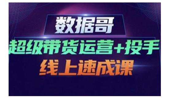 数据哥·超级带货运营+投手线上速成课，快速提升运营和熟悉学会投手技巧-智领未来创业网