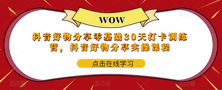 抖音好物分享0基础30天-打卡特训营，抖音好物分享实操课程-智领未来创业网