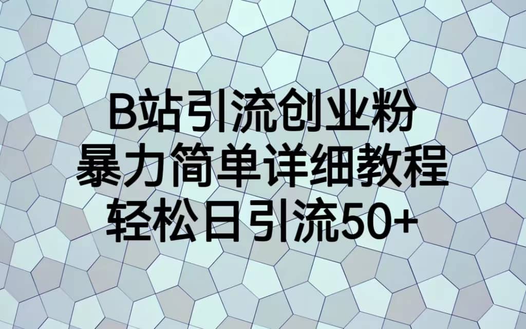 B站引流创业粉，暴力简单详细教程，轻松日引流50+-智领未来创业网