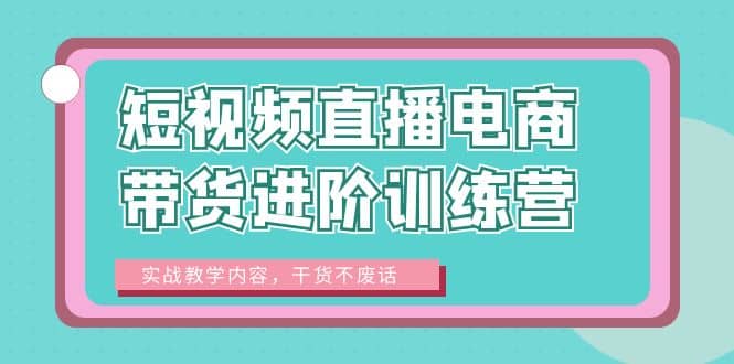 短视频直播电商带货进阶训练营：实战教学内容，干货不废话-智领未来创业网