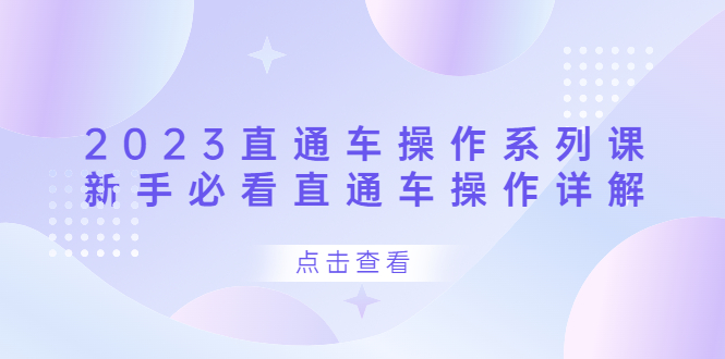 2023直通车操作 系列课，新手必看直通车操作详解-智领未来创业网