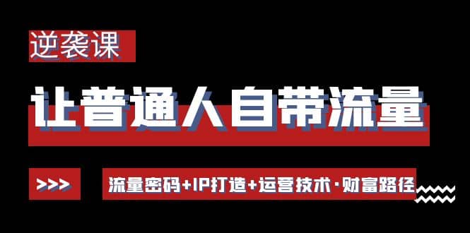 让普通人自带流量的逆袭课：流量密码+IP打造+运营技术·财富路径-智领未来创业网