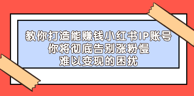 教你打造能赚钱小红书IP账号，了解透彻小红书的真正玩法-智领未来创业网