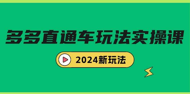 多多直通车玩法实战课，2024新玩法（7节课）-智领未来创业网