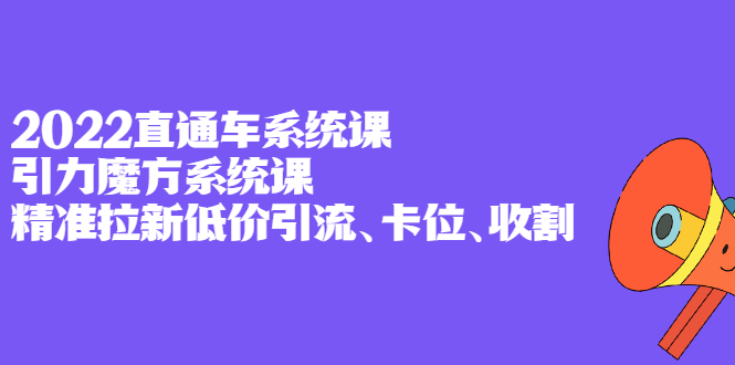 2022直通车系统课+引力魔方系统课，精准拉新低价引流、卡位、收割-智领未来创业网