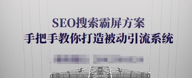 SEO搜索霸屏方案，手把手教你打造被动引流系统【视频课程】-智领未来创业网