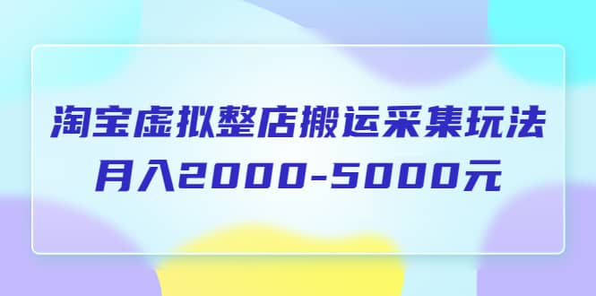 淘宝虚拟整店搬运采集玩法分享课：月入2000-5000元（5节课）-智领未来创业网