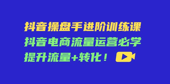 抖音操盘手进阶训练课：抖音电商流量运营必学，提升流量+转化-智领未来创业网