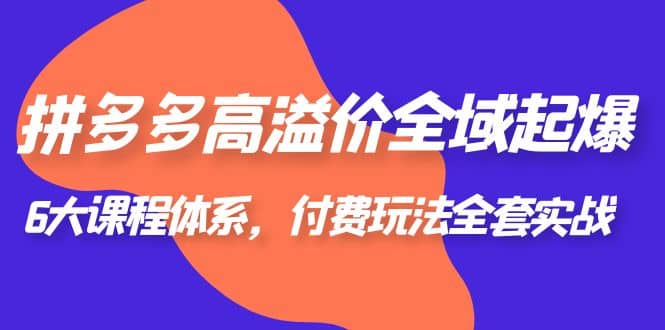 拼多多-高溢价 全域 起爆，6大课程体系，付费玩法全套实战-智领未来创业网