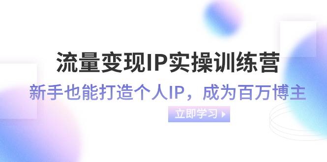 流量变现-IP实操训练营：新手也能打造个人IP，成为百万博主（46节课）-智领未来创业网