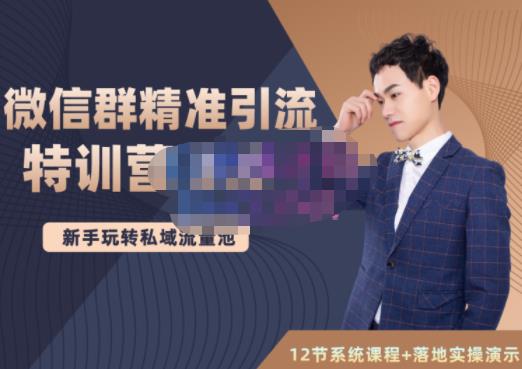陆明明·微信群精准引流特训营3.0，借助微信群进行引流操作，打造私域流量池-智领未来创业网