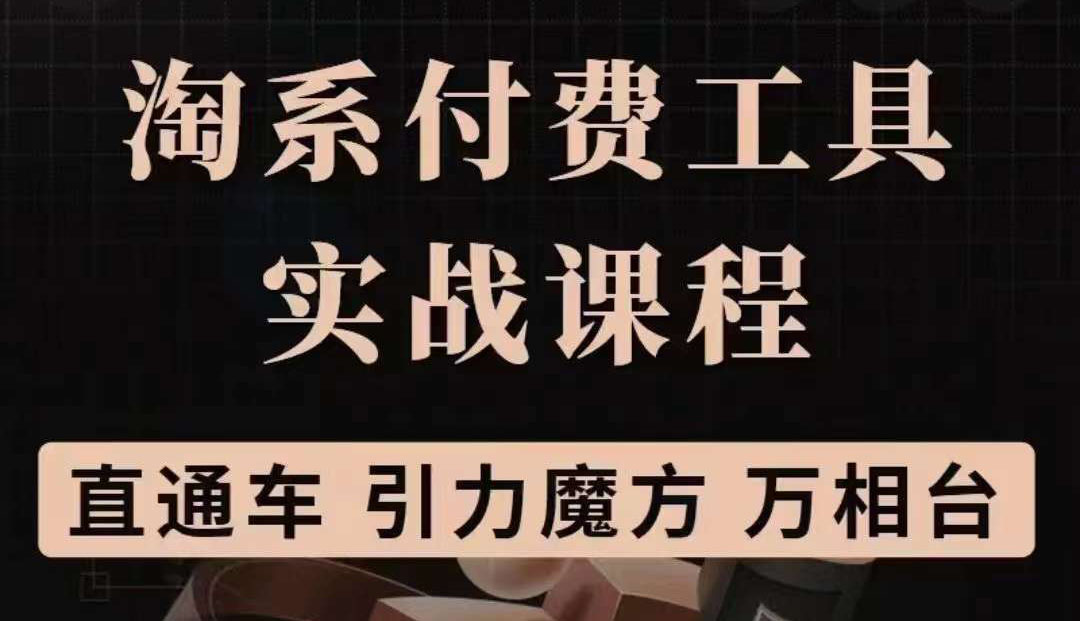 淘系付费工具实战课程【直通车、引力魔方】战略优化，实操演练（价值1299）-智领未来创业网