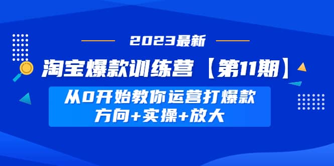 淘宝爆款训练营【第11期】 从0开始教你运营打爆款，方向+实操+放大-智领未来创业网