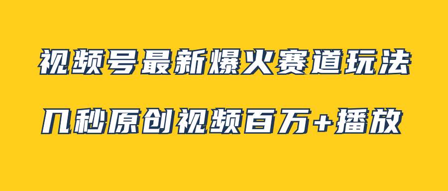 视频号最新爆火赛道玩法，几秒视频可达百万播放，小白即可操作（附素材）-智领未来创业网