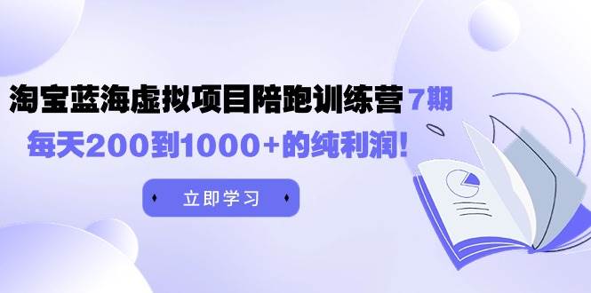 黄岛主《淘宝蓝海虚拟项目陪跑训练营7期》每天200到1000+的纯利润-智领未来创业网